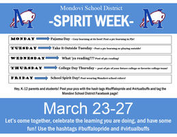 Virtual Spirit Week Calendar