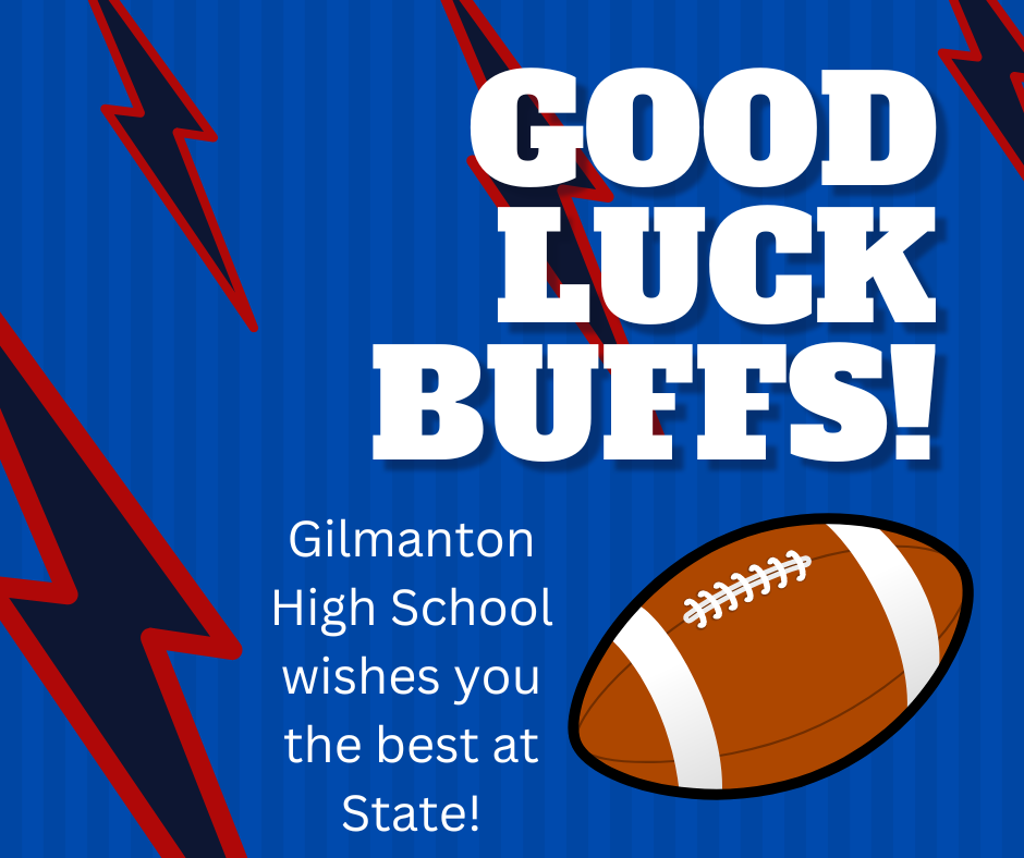 Good luck poster from Gilmanton Schools