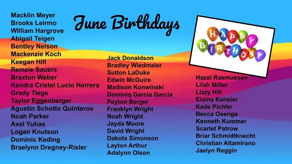 June Birthdays
